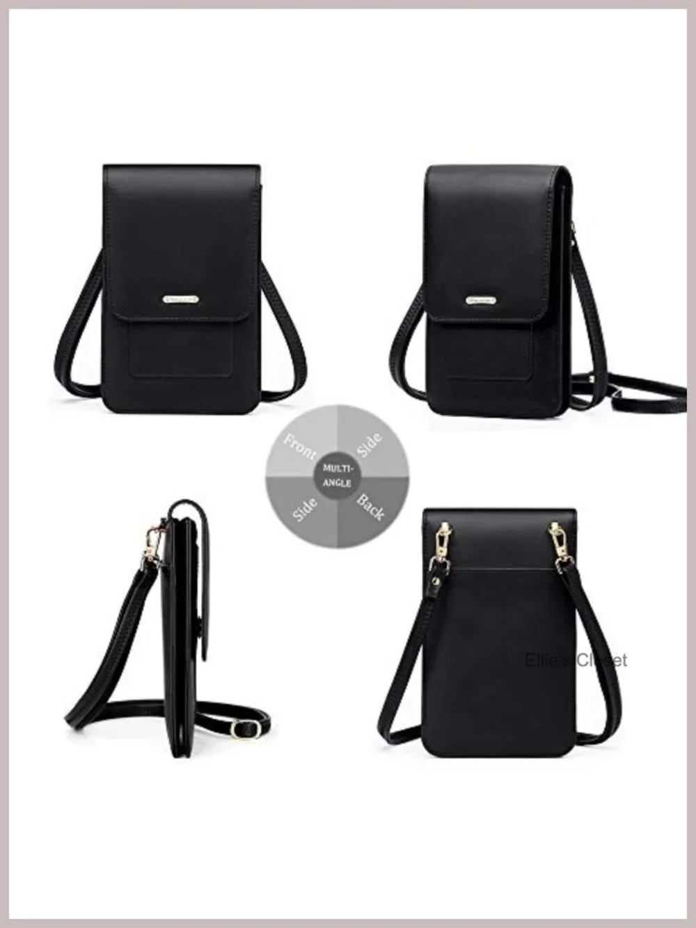 Vegan Leather Small Crossbody Bag with RFID Blocking Card Slots for Women,